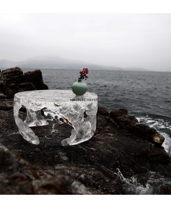 水晶空明圆形茶几